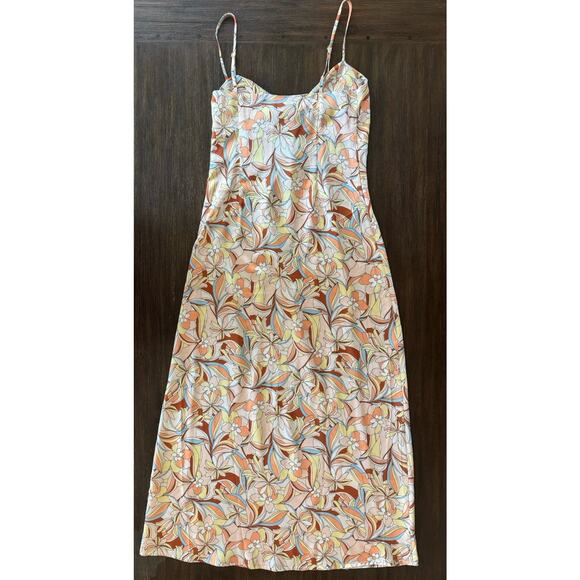 L*Space Satin Midi Slip Dress Womens Small in Soulshine Floral Joanna - Picture 4 of 14